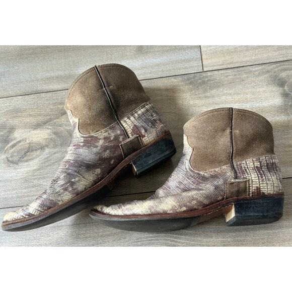Golden Goose Distressed Western Cowboy Booties Short Boots Brown - Picture 1 of 16